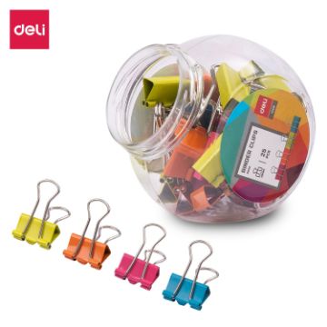 Picture of Deli Color Binder Clips 19mm 25 pc