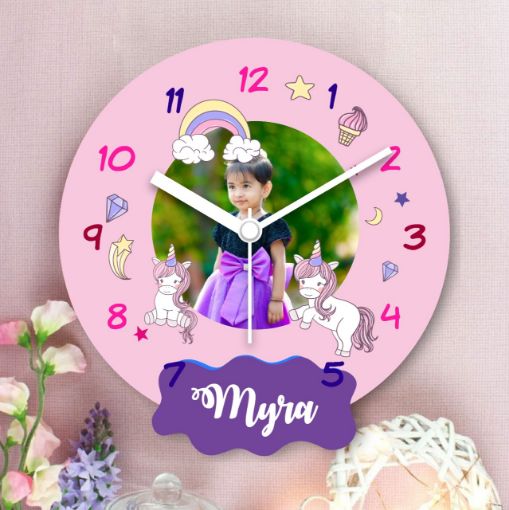 Picture of Kids Personalised Wall Clock (With Kids Picture)