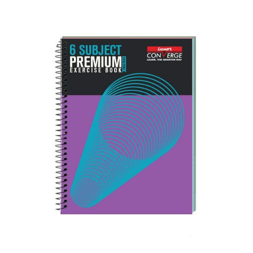 Picture of Luxor 6 Subject Spiral Premium Exercise Notebook, Single Ruled - (18cm x 24cm), 300 Pages