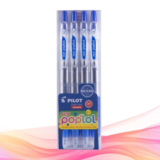 Picture of Pilot Poplol Roller Ball Pen - Combo (Pack Of 4, Blue)