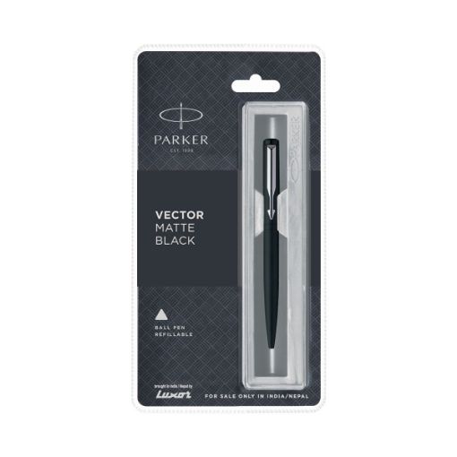 Picture of Parker Vector Matte Black Ball Pen Chrome Trim