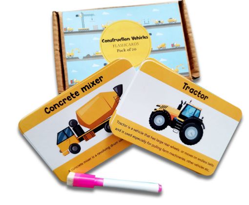 Picture of Construction Tools and Vehicles Flash Cards - Pack of 20