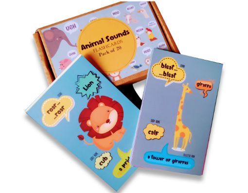 Picture of Animals Sounds Flashcards (with Collective Noun and Baby Name)