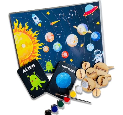 Picture of Solar System Flashcard with Space Board Activity (Contain Wooden Planets)