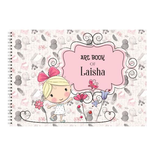 Picture of Personalised Sketch Book - Girl with a Butterfly