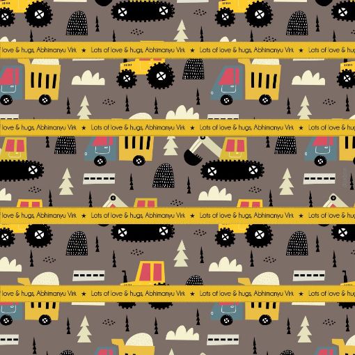 Picture of Personalised Wrapping Paper - Trucks (Pack of 10)