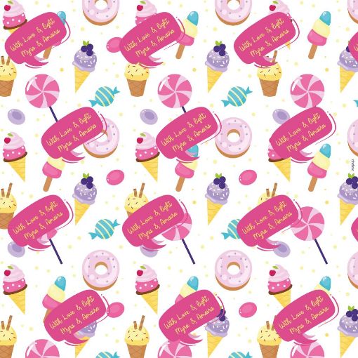 Picture of Personalised Wrapping Paper - Sweet Treats (Pack of 10)
