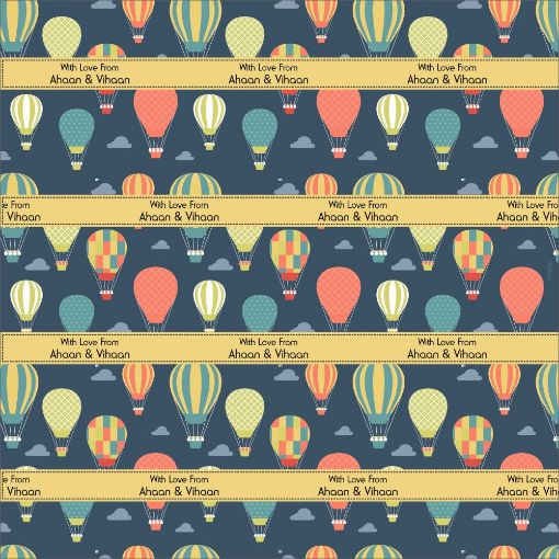 Picture of Personalised Wrapping Paper - Hot Air Balloon (Pack of 10)