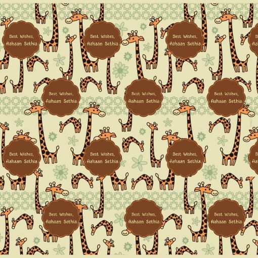 Picture of Personalised Wrapping Paper - Giraffe (Pack of 10)