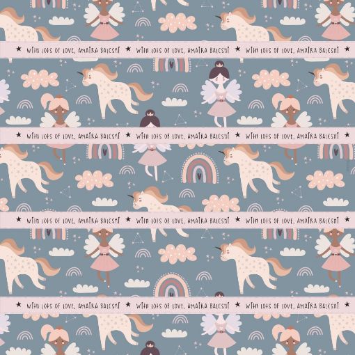 Picture of Personalised Wrapping Paper - Fairy Unicorn (Pack of 10)