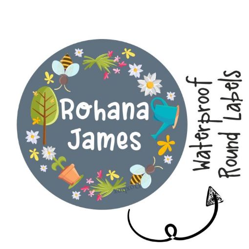 Picture of Personalised Round Label - Spring Garden (Pack of 77)