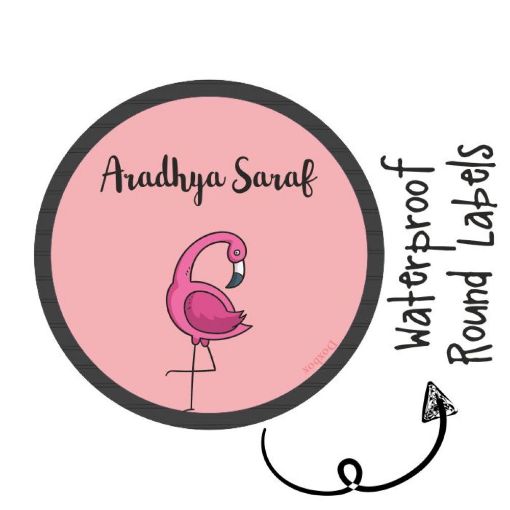 Picture of Personalised Round Labels - Flamingo (Pack of 77)