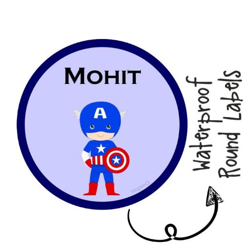 Picture of Personalised Round Labels - Captain America (Pack of 77)