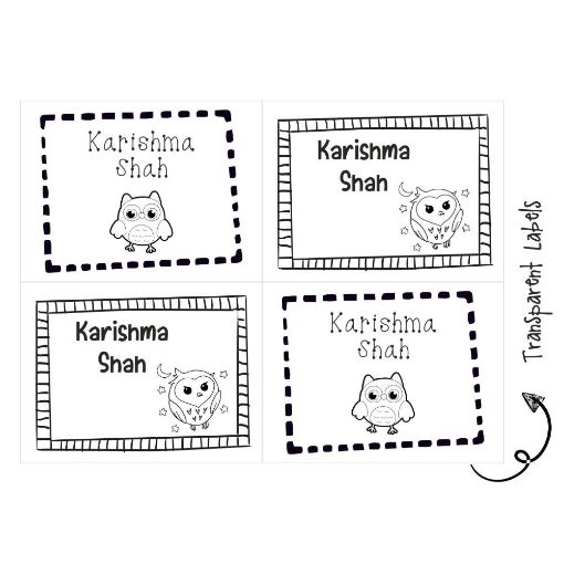 Picture of Personalised Transparent Labels - Owl (Pack of 72)