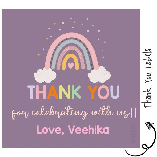 Picture of Personalised Thank You Labels - Rainbow (Pack of 24)