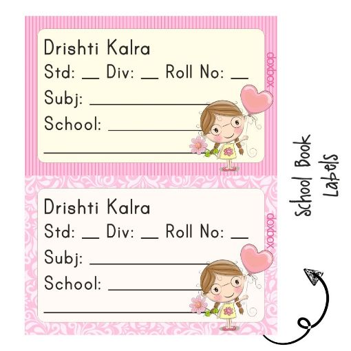 Picture of Personalised Book Labels - Yellow Girl (Pack of 36)