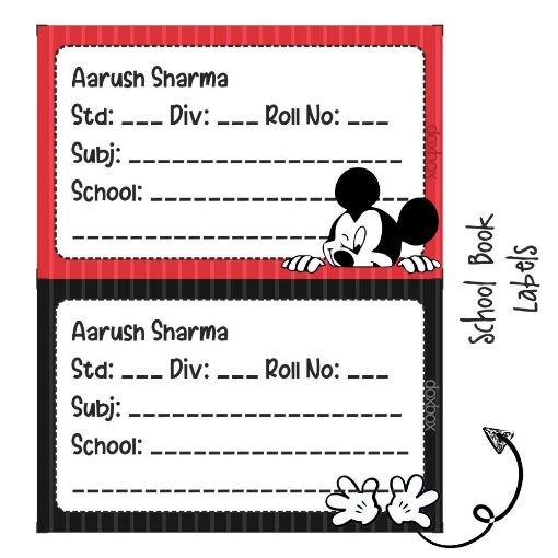 Picture of Personalised Book Labels - Mickey Mouse (Pack of 36)