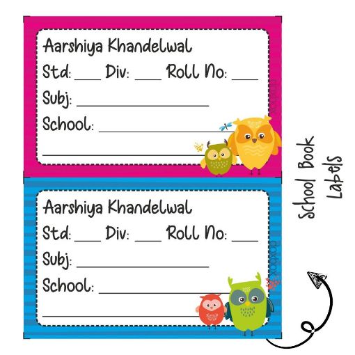 Picture of Personalised Book Labels - Cute Owl (Pack of 36)