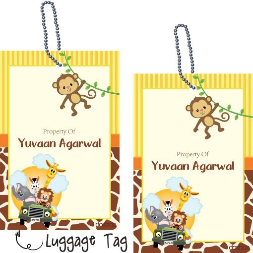 Picture of Personalised Luggage Tags - Safari Animals (Pack of 2)