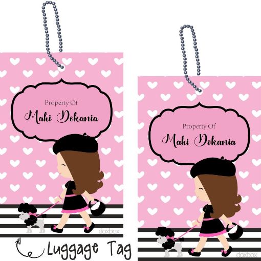 Picture of Personalised Luggage Tags - Paris Dog (Pack of 2)