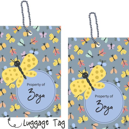 Picture of Personalised Luggage Tags - Colourful Bugs Elder (Pack of 2)