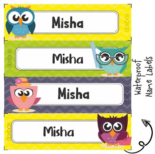 Picture of Personalised Name Labels - Zig Zag Owl (Pack of 88)