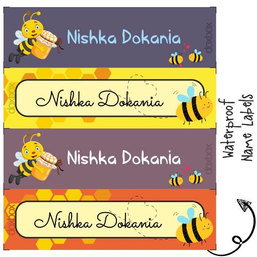 Picture of Personalised Name Labels - Honey Bee (Pack of 88)